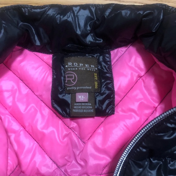 Roper Quilted Puffy Vest girls XL - Picture 2 of 3